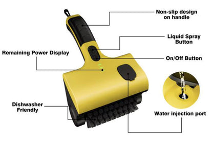 Electric Grill Cleaning Scrub Brush with Steel Brush and PP Brush for BBQ