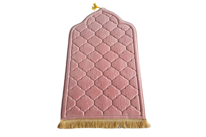 Thin Woven Cotton Praying Rug Ramadan Eid Gift-Pink