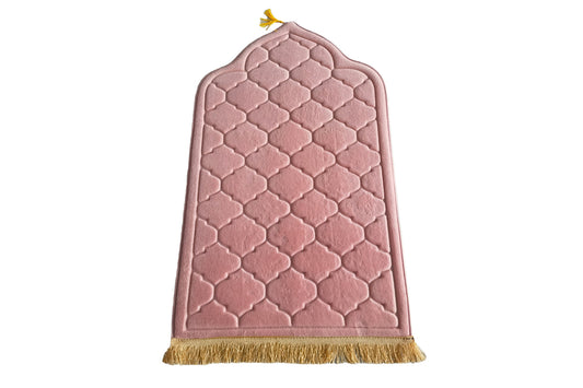 Thin Woven Cotton Praying Rug Ramadan Eid Gift-Pink