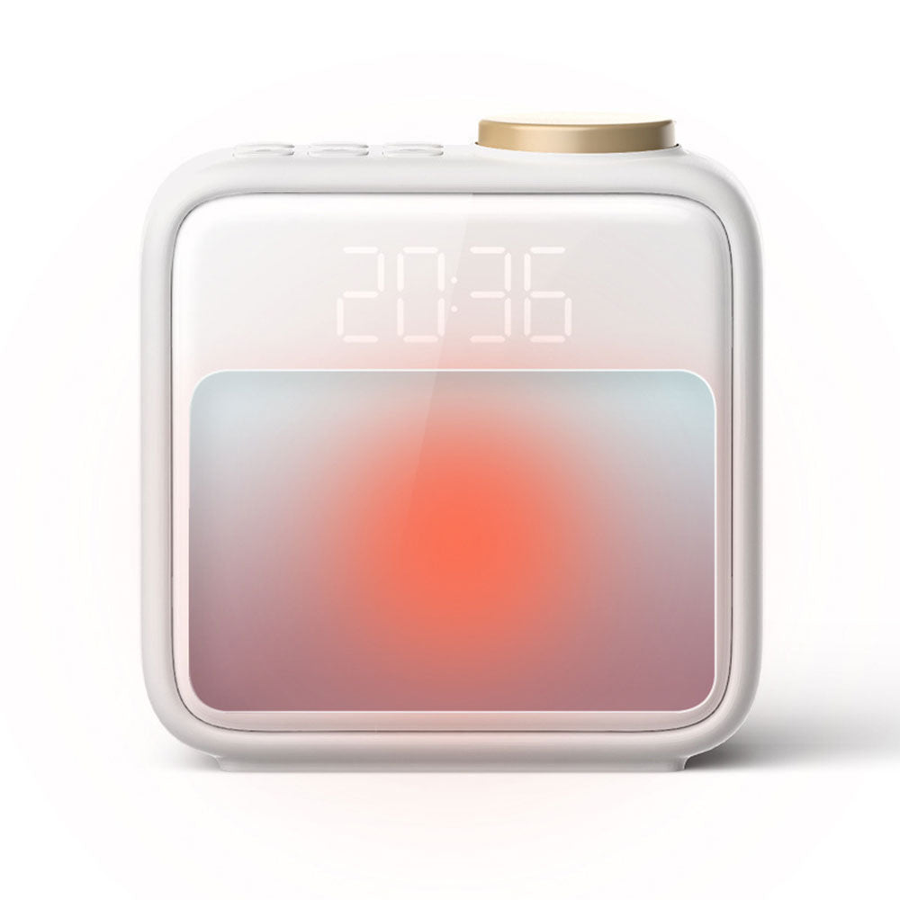 Alarm Clock with RGB Night Light Rechargeable Digital Clock with White Noise Sync