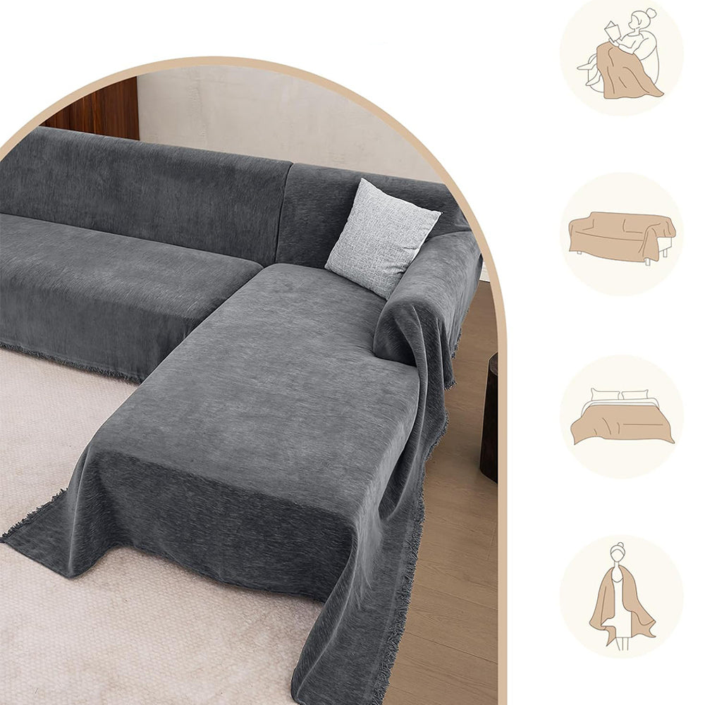 2Pcs Couch Covers for Sectional Sofa