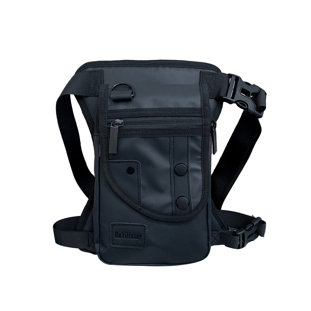 Men's Tactical Leg Bag Drop Legs Belt Pack Waist Bag for Travel Riding Hiking Black