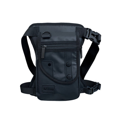 Men's Tactical Leg Bag Drop Legs Belt Pack Waist Bag for Travel Riding Hiking Black