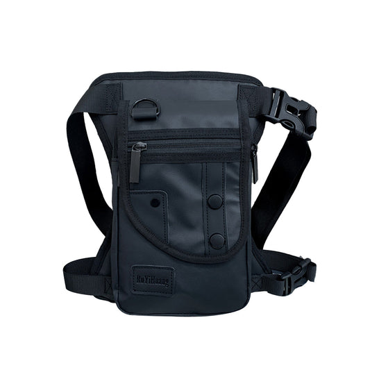 Men's Tactical Leg Bag Drop Legs Belt Pack Waist Bag for Travel Riding Hiking Black