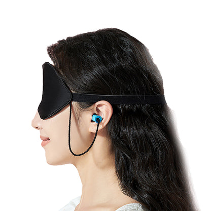 Soft Curved Sleep Eye Masks with Adjustable Strap Sleep Masks with Soft Foam Ear Plugs -Black
