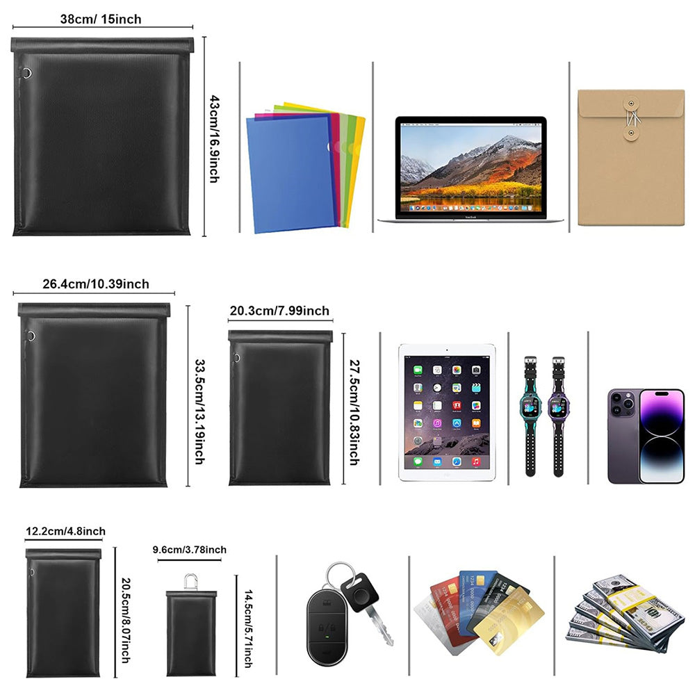 5PCS Large Faraday Bags Anti-Tracking Pouches for Phones & Devices