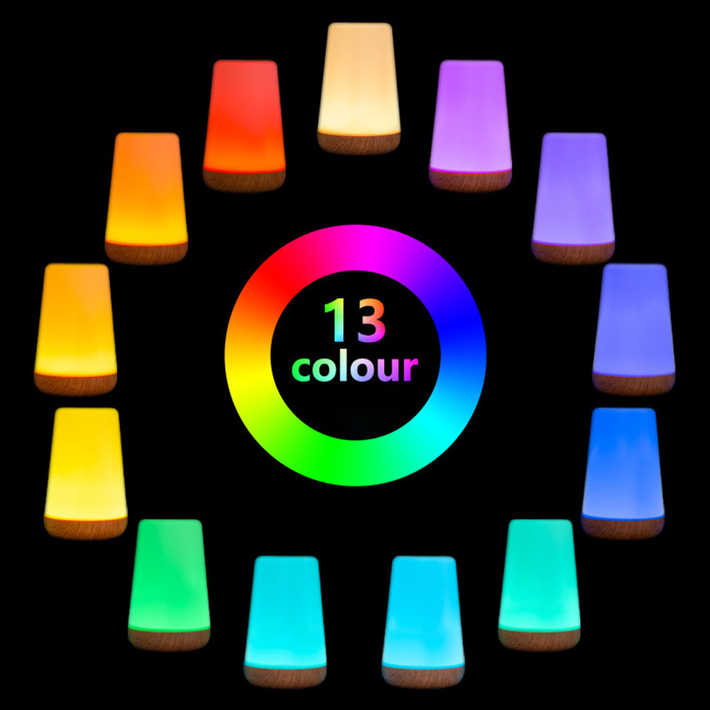 13 Colors Touch Lamp Dimmable Night Light with Hidden Hook for Bedroom