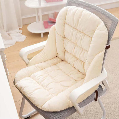 Backrest Seat Cushion with Ties High Back Seat Chair Pad for Office Gaming Chair Beige