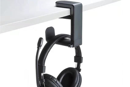 Headset Holder Headphone Hook Rotating Arm Under Desk Headphone Hanger -Black