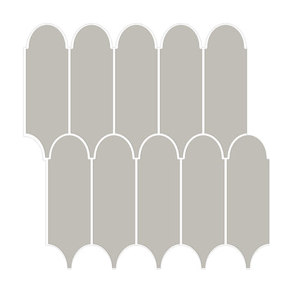 Arch shape Wall Stickers Water Resistant Wallpaper Removable Decal for Kitchen Bathroom -Grey