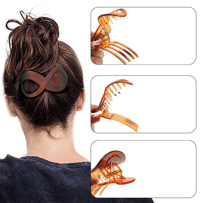 4 Piece Figure 8 Flat French Hair Claw Clips for Women