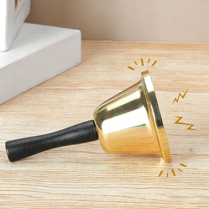 Metal Hand Bell Dinner Bell for Home School-Gold