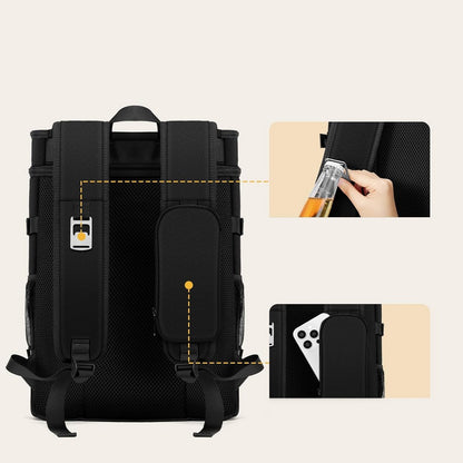Insulated Backpack Cooler Leak Proof 2 Compartment Lunch Bag for Hiking Camping-Black