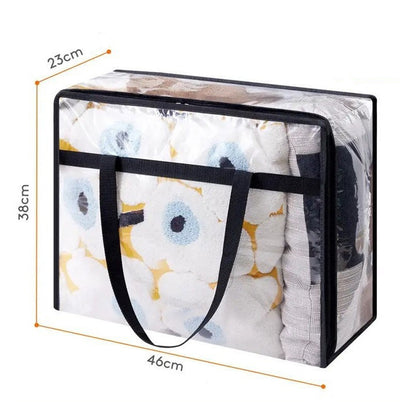 6 Pack Thick Clear Storage Bags with Zipper for Clothes Bedding