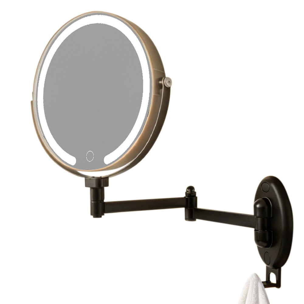 Extendable Wall Mounted LED Makeup Mirror with 7X Magnification