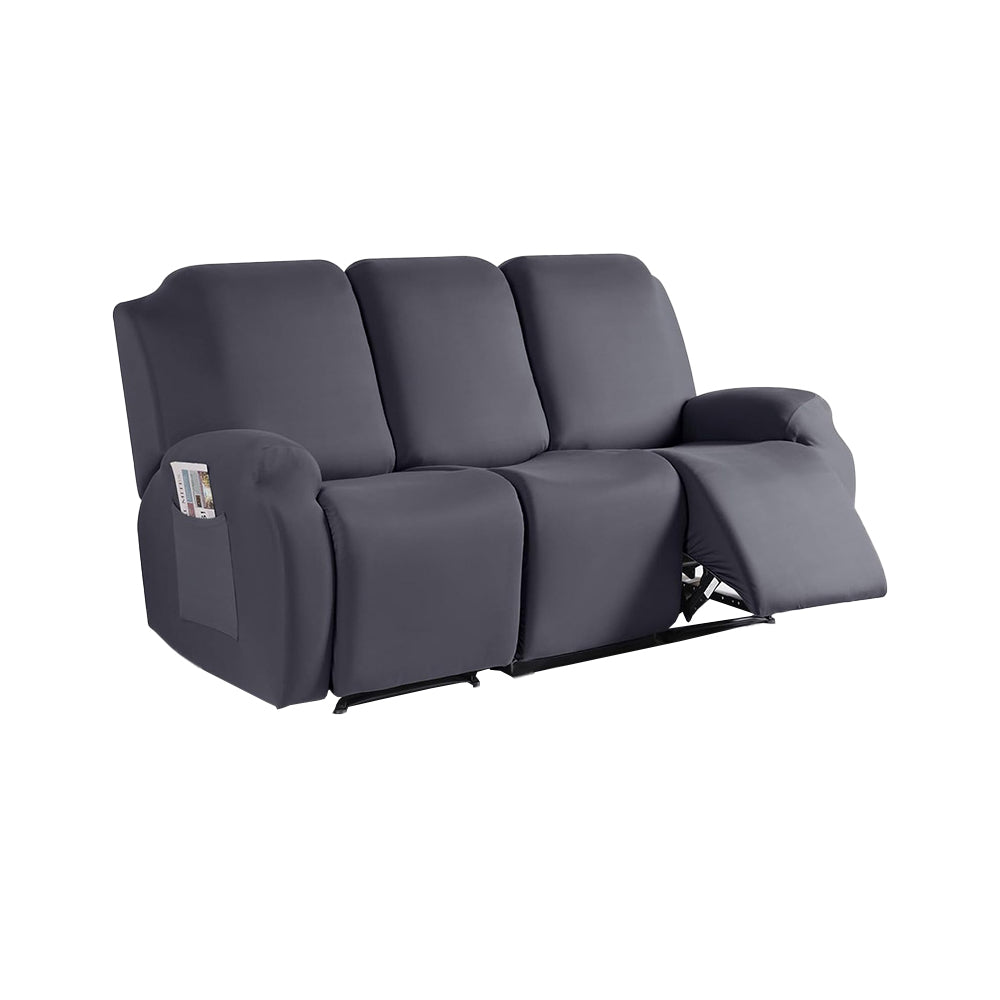 Full Wrapped Stretch Recliner Chair Cover Elastic Recliner Sofa Slipcover Dark Gray