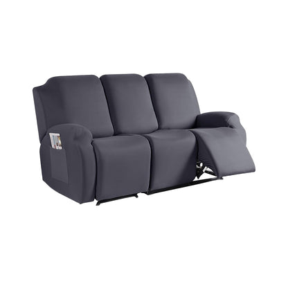 Full Wrapped Stretch Recliner Chair Cover Elastic Recliner Sofa Slipcover Dark Gray