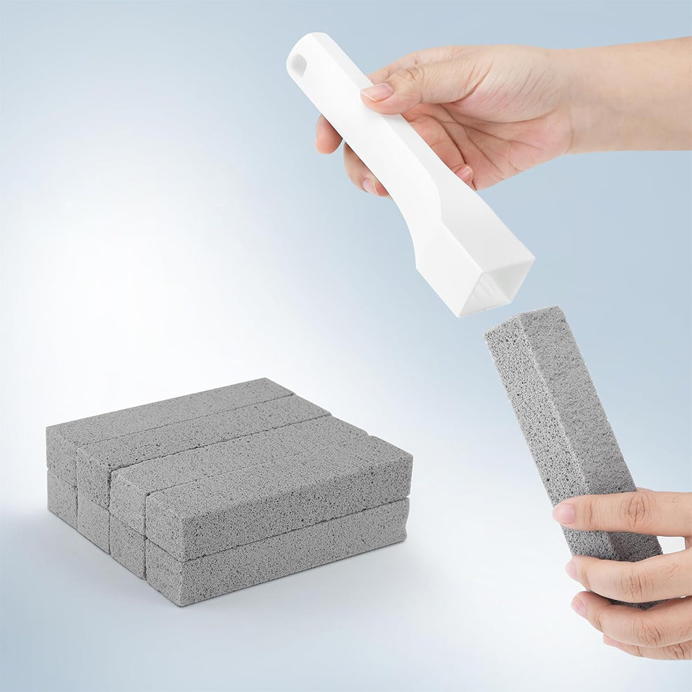 Pumice Stone Toilet Brush Set with Handle and 6 Stones