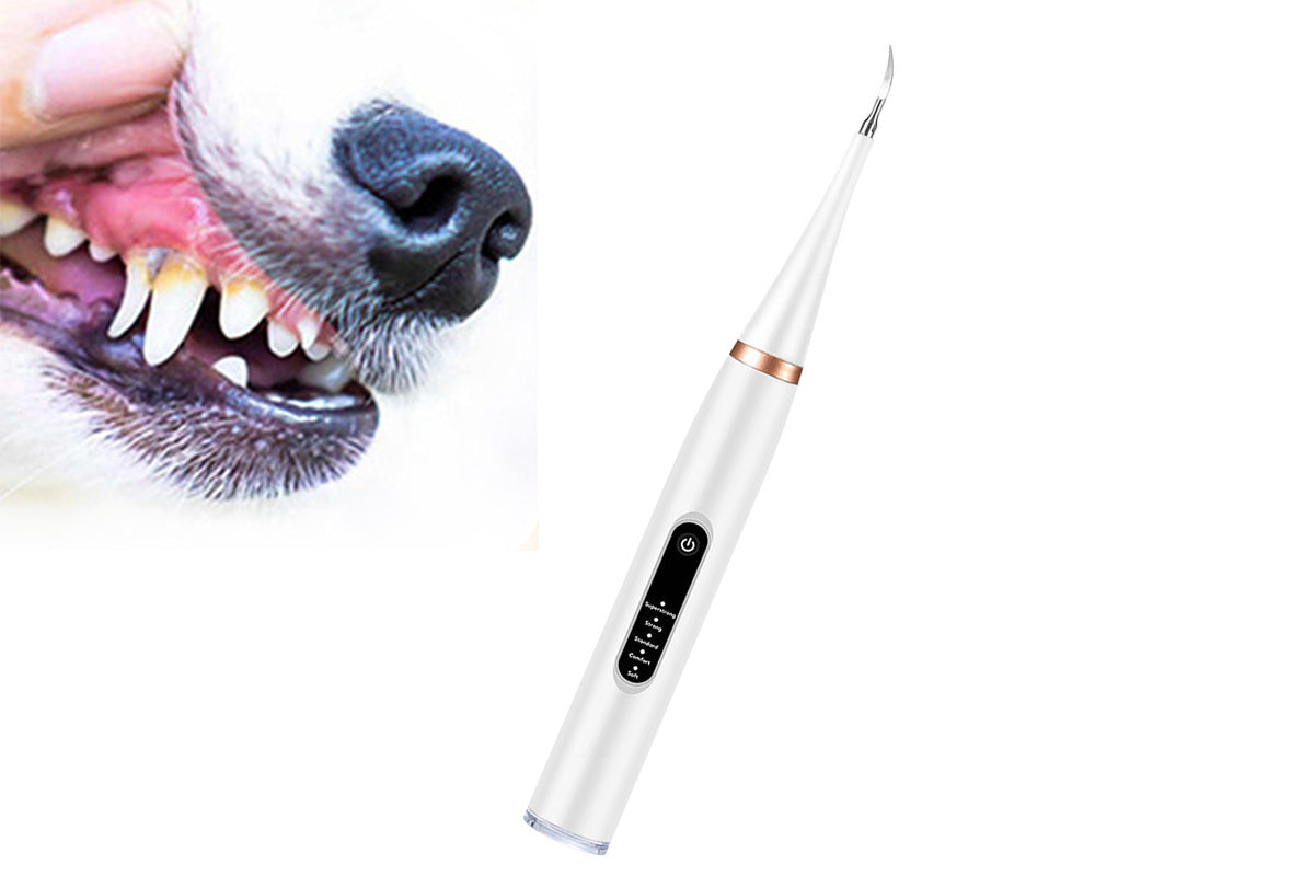 Pet Ultrasonic Tooth Cleaner Dog Plaque Tartar Stain Remover White