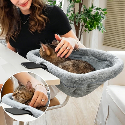 Cat Desk Bed Foldable Semi-Circular Cat Bed for Home Office Workspace