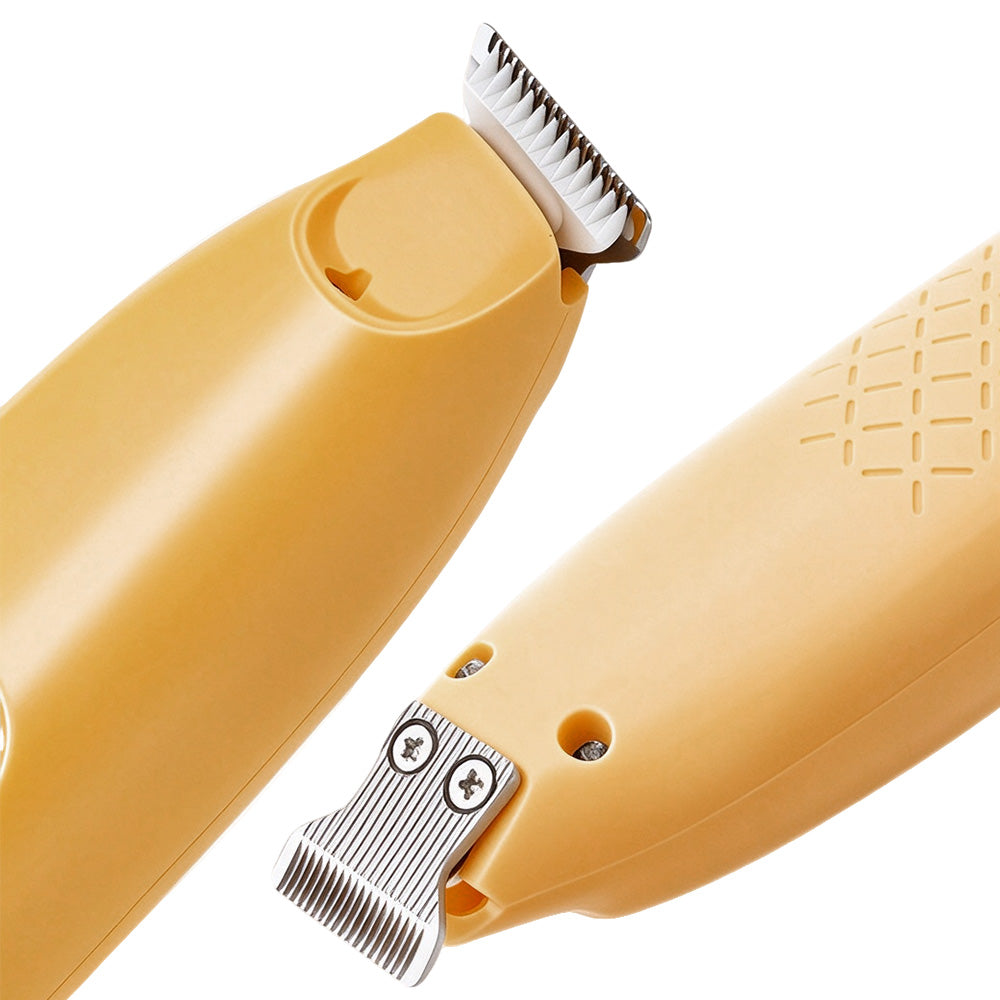 Pet Electric Paw Hair Trimmer with 18mm Ceramic Blade and LED Light - Orange