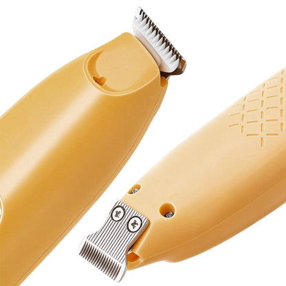 Pet Electric Paw Hair Trimmer with 18mm Ceramic Blade and LED Light - Orange