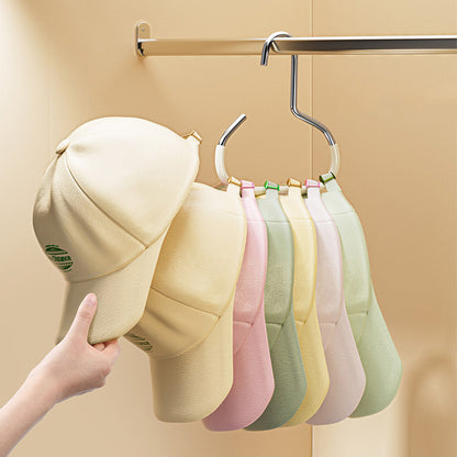 8 Piece Iron Ring Hat Storage Hooks for Closet Cap Scarf and Bag Hangers - White