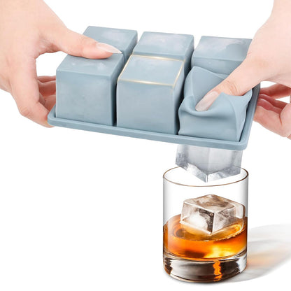 3Pcs Silicone Ice Cube Trays with Lid 18 Cavity Large Square Mold for Whisky Cocktail