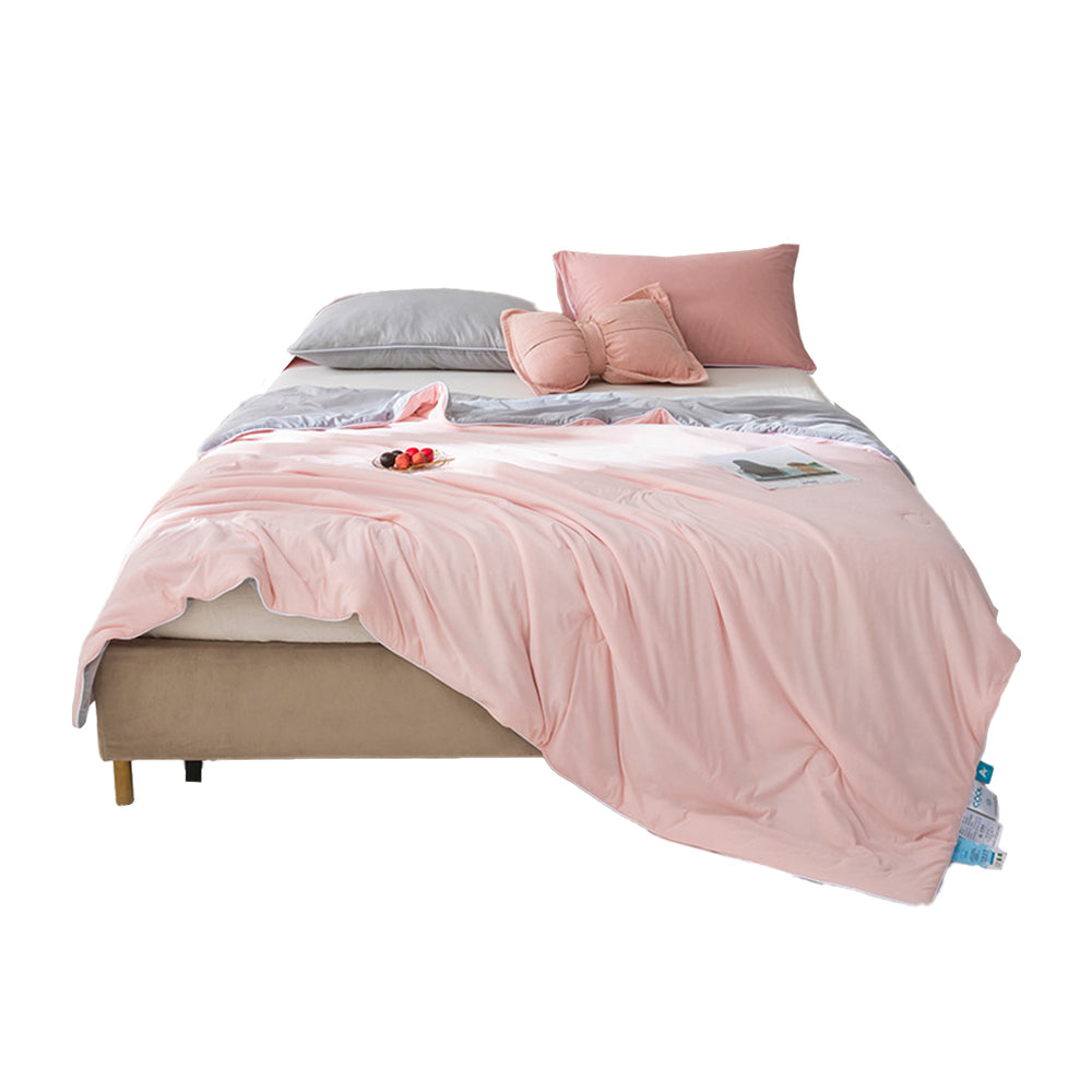 Reversible Cooling Blanket Lightweight Cool Blanket for Summer Pink