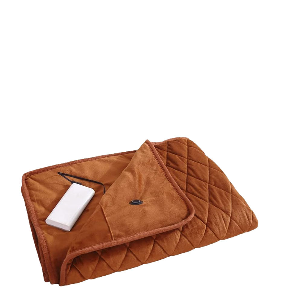 140x100cm Electric Blanket 3 Heat Settings USB Heated Blanket Wearable Brown