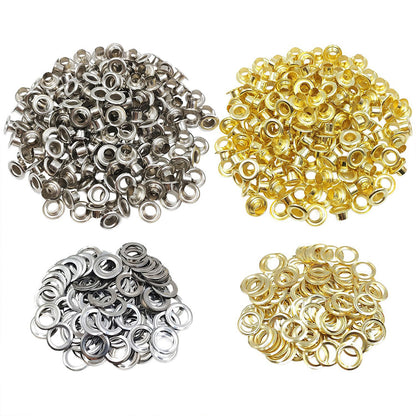 402 Pcs Eyelet Pliers Set Hand Press Punch Tool with 400 Metal Eyelets 6mm for Leather Craft