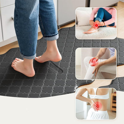 2Pcs PVC Kitchen Mat Set-Black