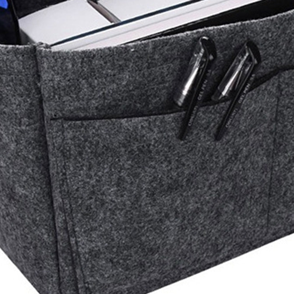 Thick Felt Tote Bag Organizer Insert with Multiple Pockets -Grey