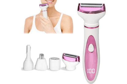 4 in 1 Wet and Dry Electric Razor Flawless Facial Hair Remover for Nose Face Leg