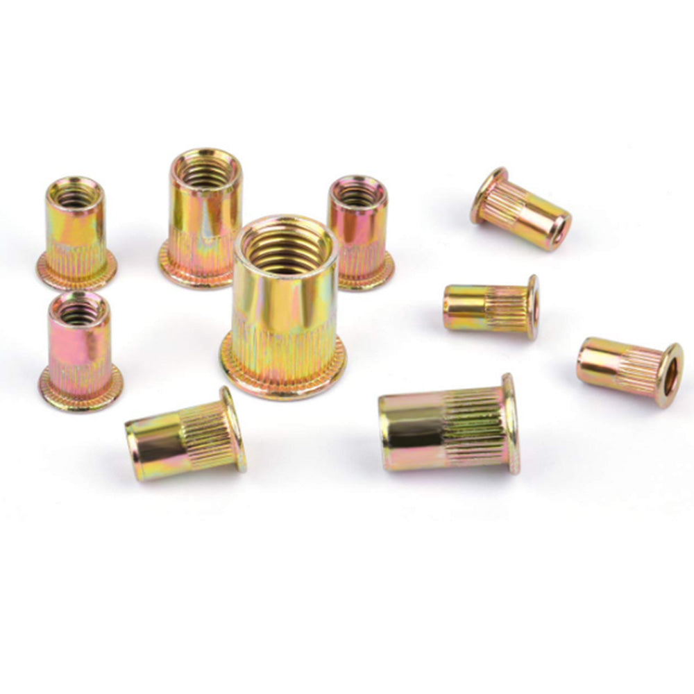 230Pcs Set Rivet Nuts Assortments Carbon Steel UNC Nutserts Rivnut Flat Head Insert Nut Assort