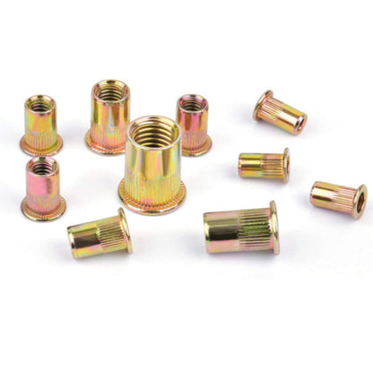 230Pcs Set Rivet Nuts Assortments Carbon Steel UNC Nutserts Rivnut Flat Head Insert Nut Assort