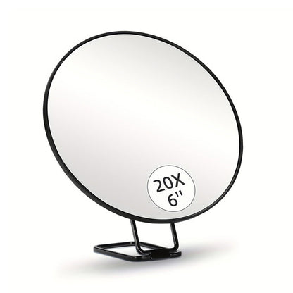 Travel Magnifying Makeup Mirror with Adjustable Stand and Suction Cup Black