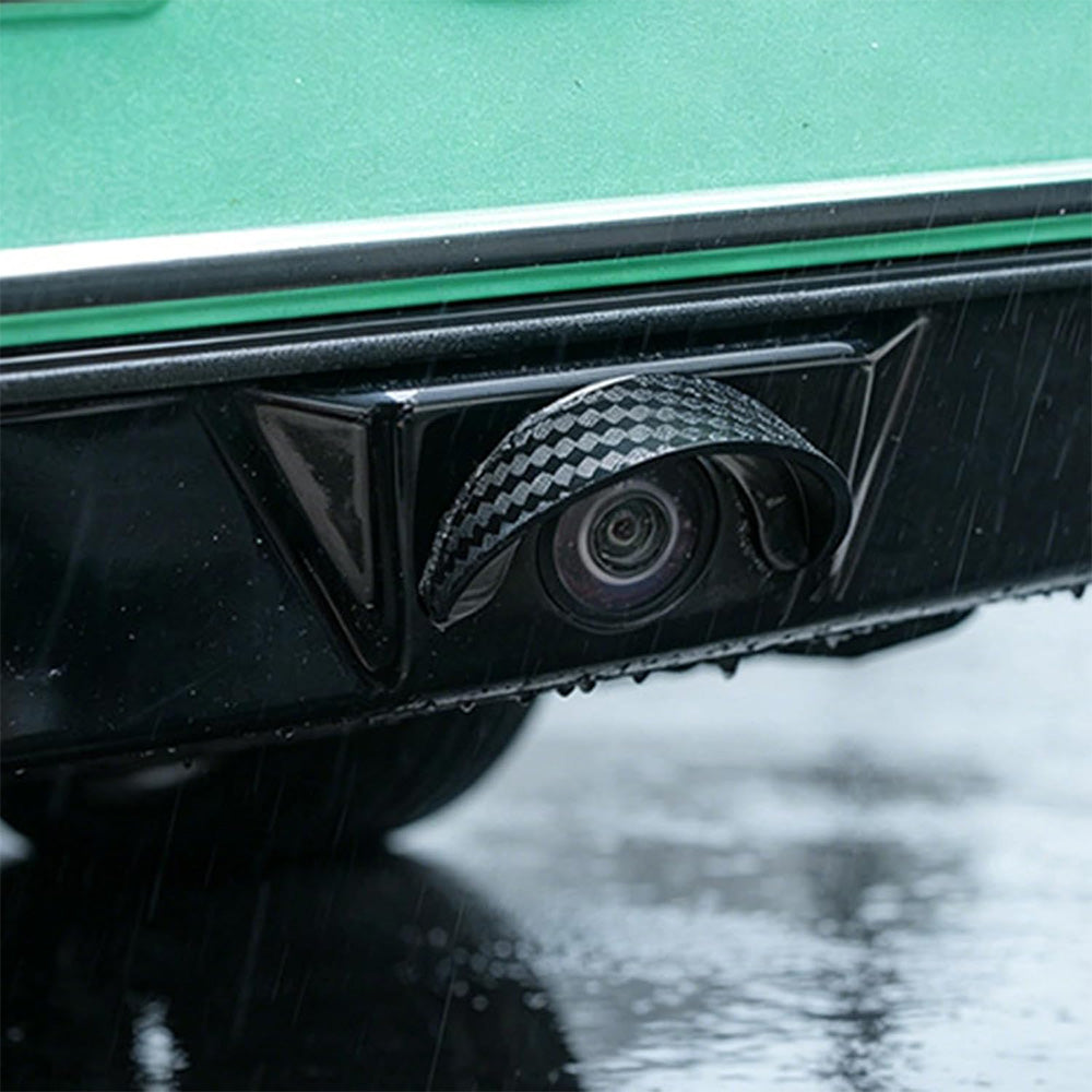 360 Degree HD Car Rear Camera Lens Waterproof Rain Cover Set - Black