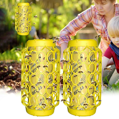 2 Pack Wasp Trap with 8 Stickers Outdoor Hanging Reusable Yellow Jacket Catcher