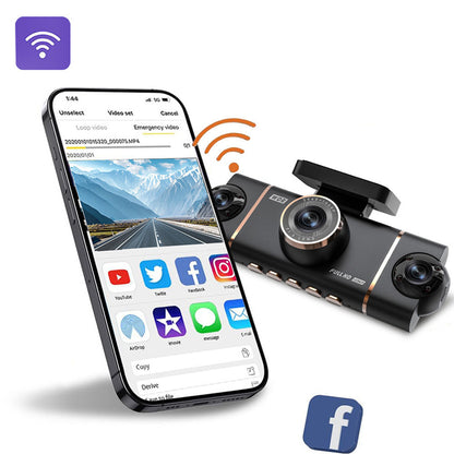 4 Channel Dash Cam Built in WIFI And App Control Car Camera With 64G Card