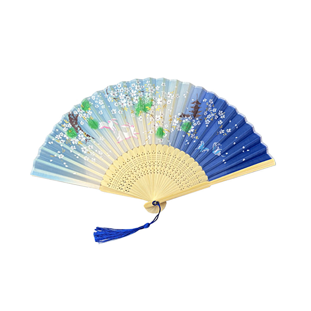 3Pcs Folding Hand Fan Retro Bamboo Hand Fan for Wedding Dancing Party Style 1