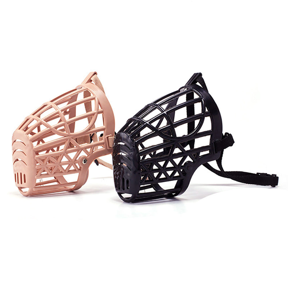 Dog Muzzle Breathable Basket Muzzles for Anti-Biting Barking-Beige