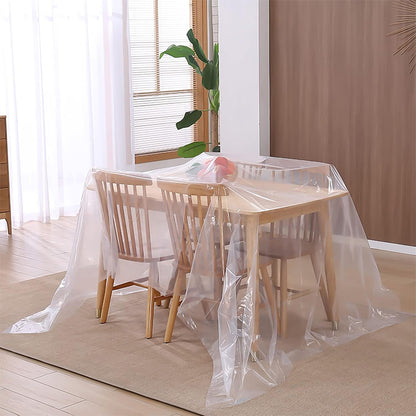 6 Pack Paint Drop Cloth Plastic Sheeting 9x12 Feet for Painting Furniture Protection