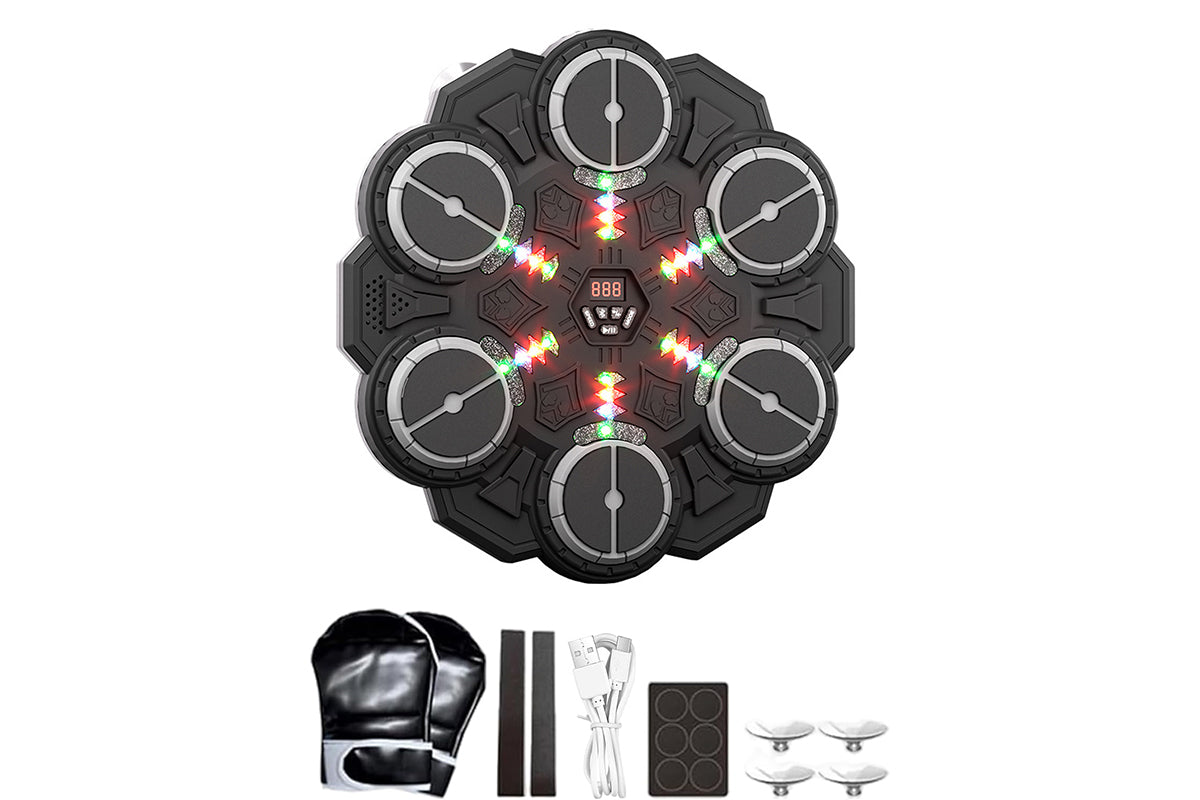 Boxing Machine for boy and girls Aged 6 Wall-Mounted Bluetooth Punching Bag for Birthday-Black