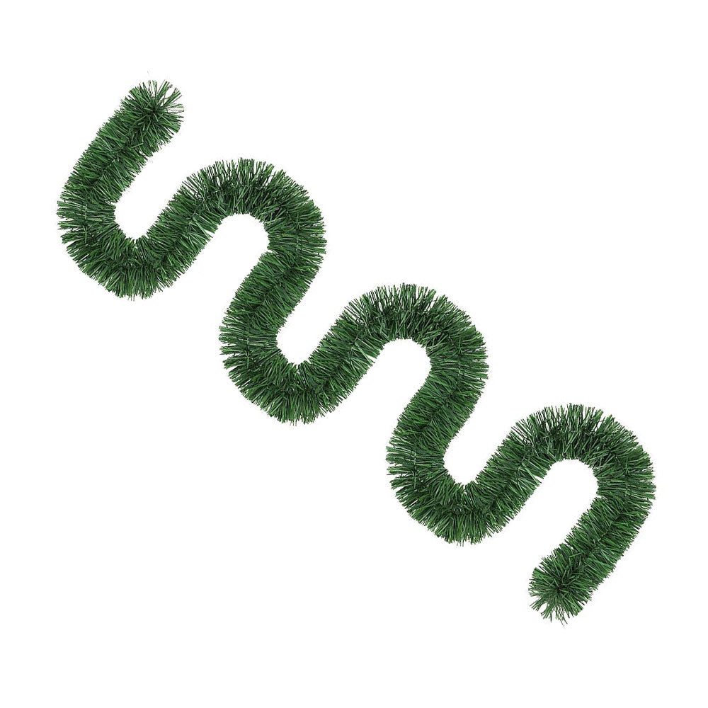 15m Green Christmas Tinsel Garland for Holiday Party & Home Decoration