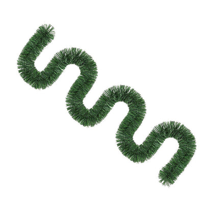15m Green Christmas Tinsel Garland for Holiday Party & Home Decoration