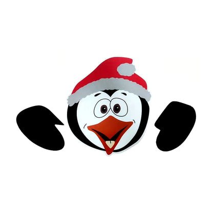 Christmas Fence Peeker Decoration Christmas Theme DIY Outdoor Garden Fence Signs for Home Yard Decoration Style 3