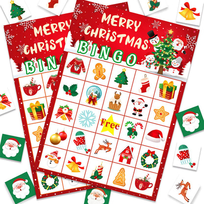 Christmas Bingo Games Set Xmas Party Favors Supplies