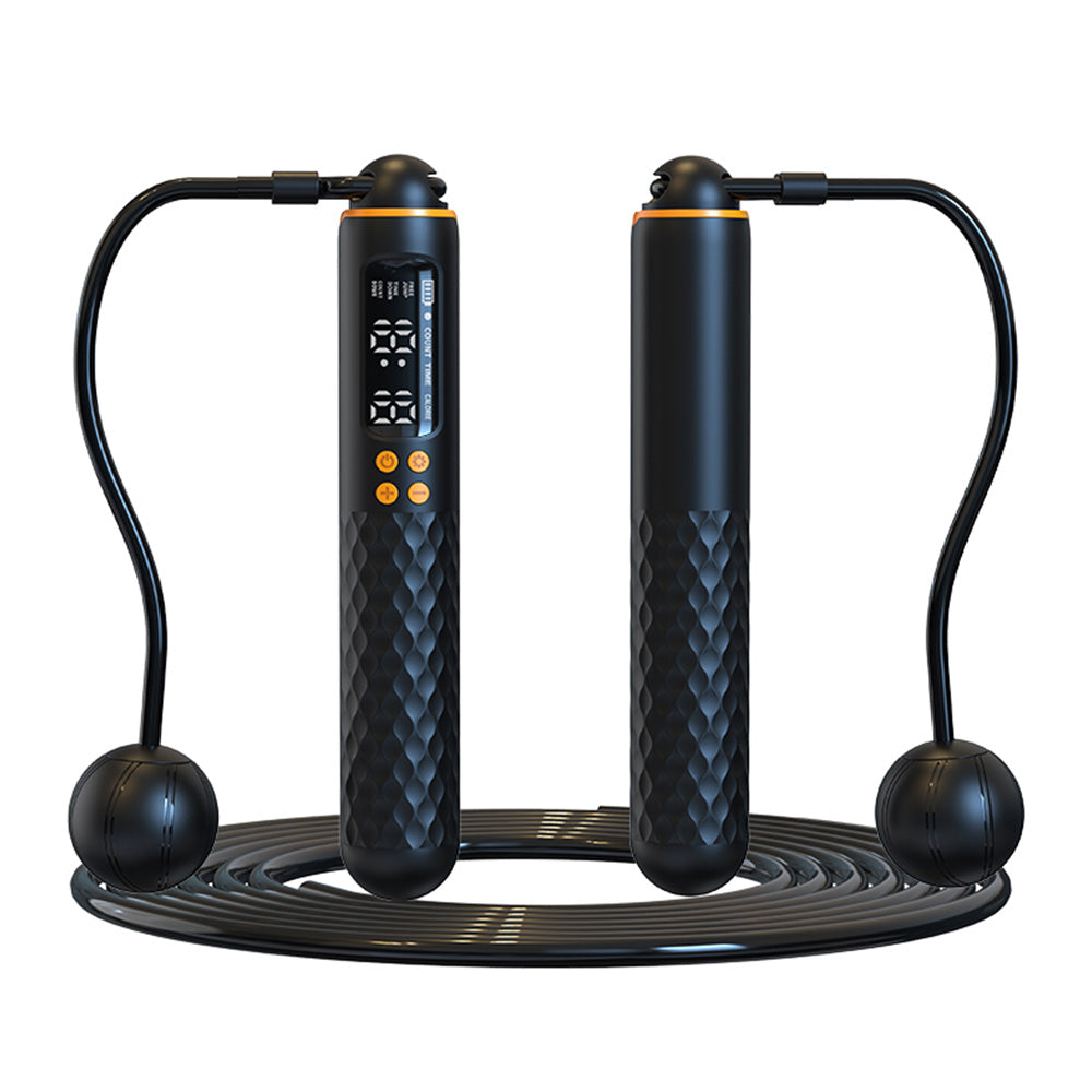 Smart Digital Jump Rope Set Accurately Skipping Rope Weighted Exercise Rope for Fitness Training Black