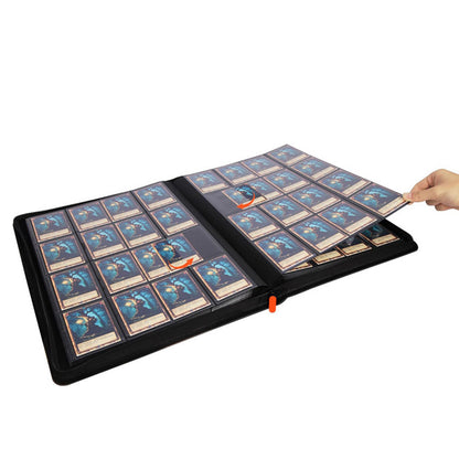16 Pocket Card Binder 1024 Capacity PVC Free Hard Shell Waterproof Zipper-Black